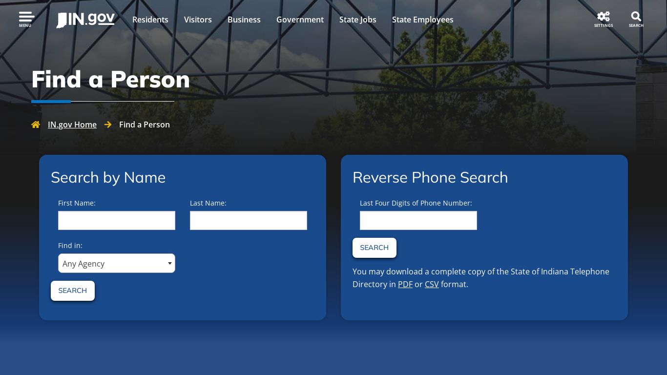 IN.gov | Find a Person - Indiana